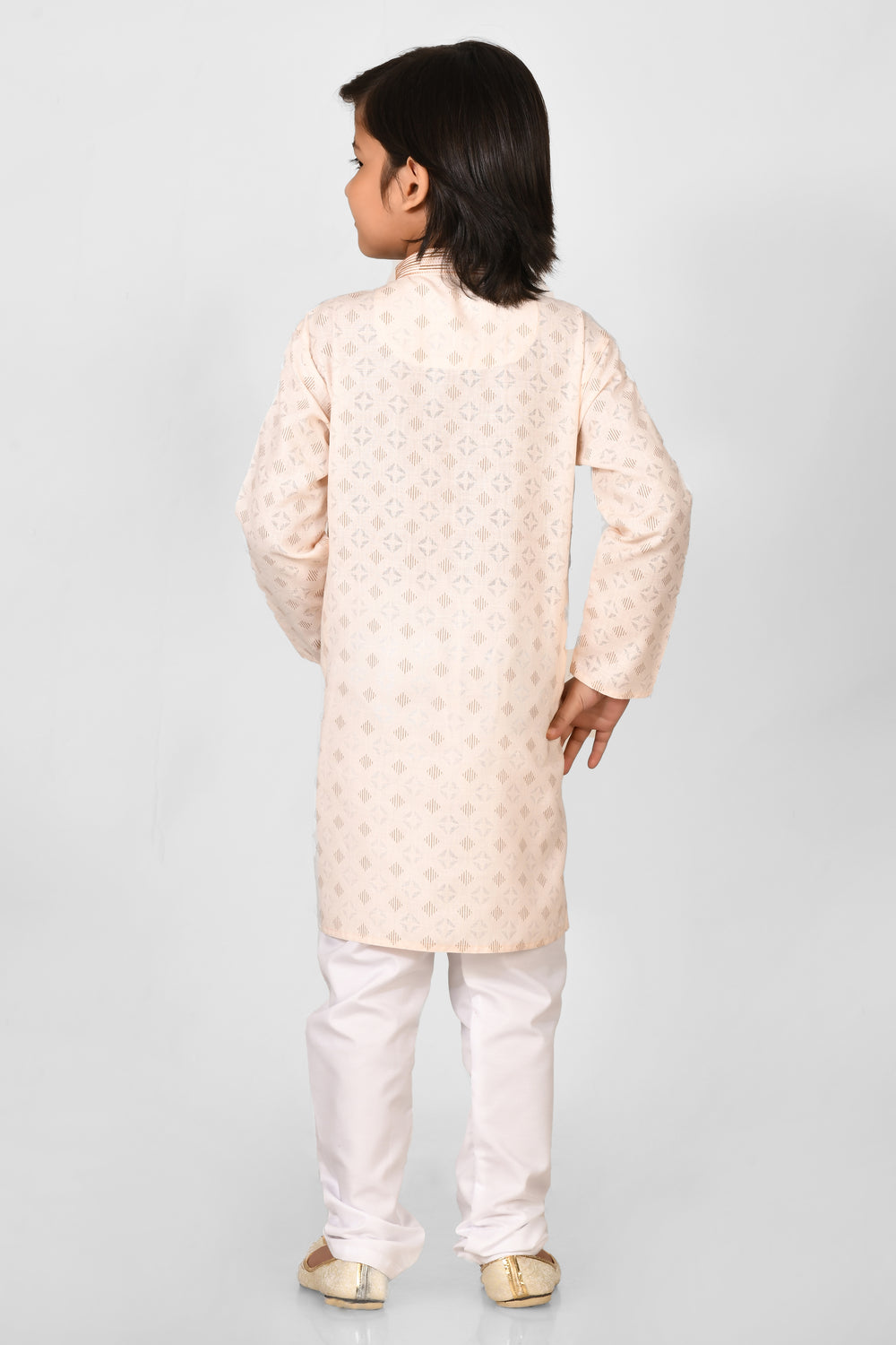 Boy Rust Colour Cotton Brasso Solid Regular Fit Kurta Set For Kids With