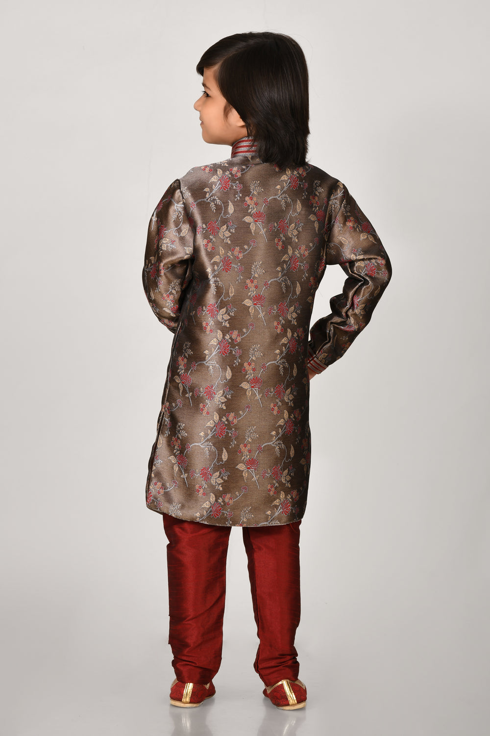 Boy Imp Jaquerd Kids Ethnic Indo Western Dress With Pyjama