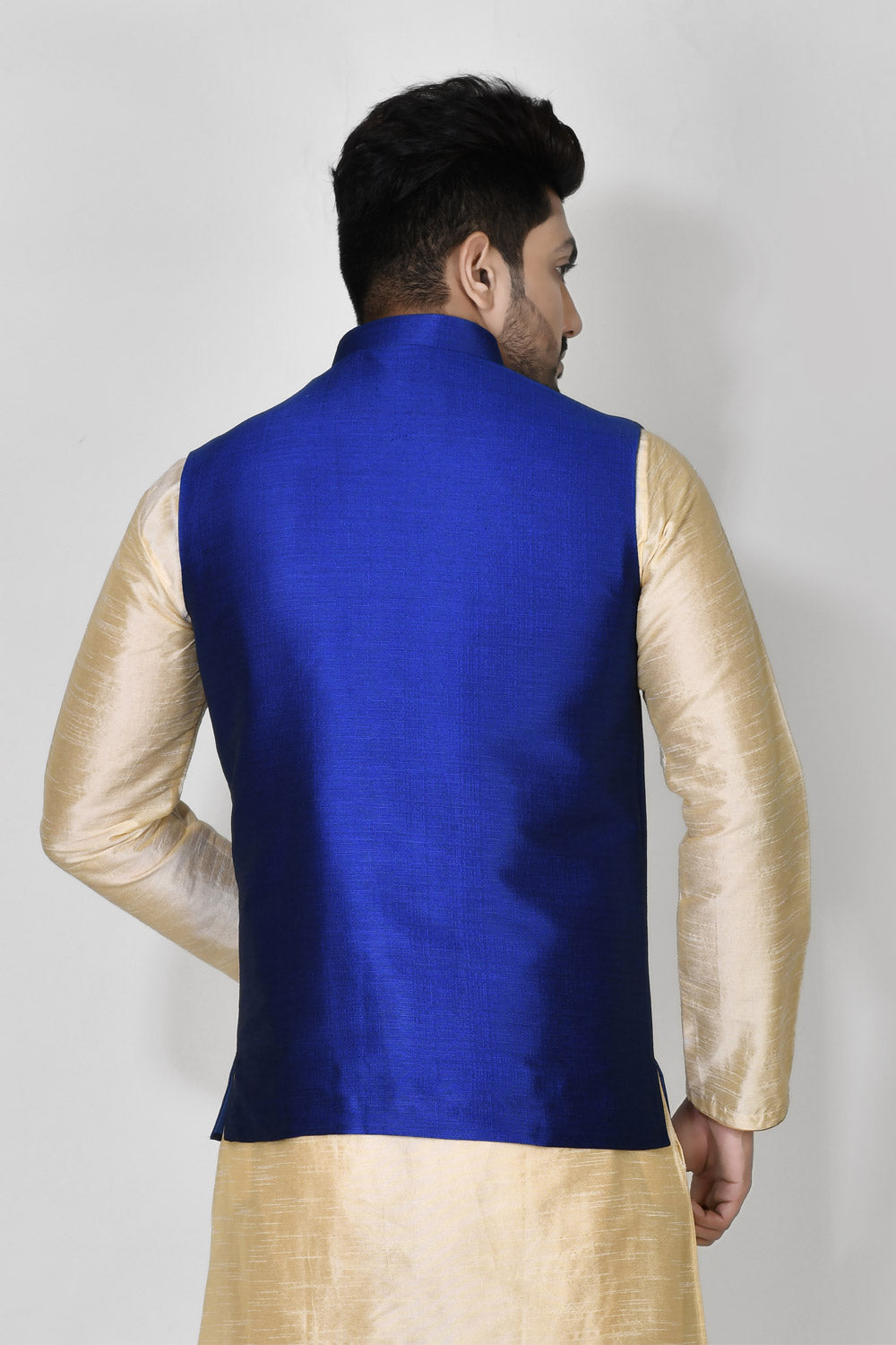 Riyal Blue Colour Art Silk Fabric Plain Jacket
