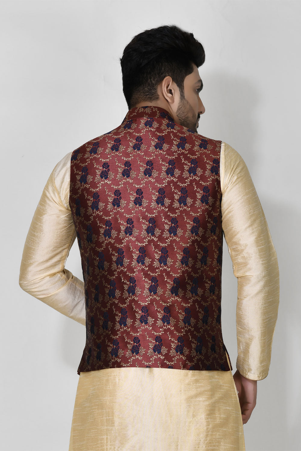 Copper Colour Jacquard Fabric Digital Printed Jacket
