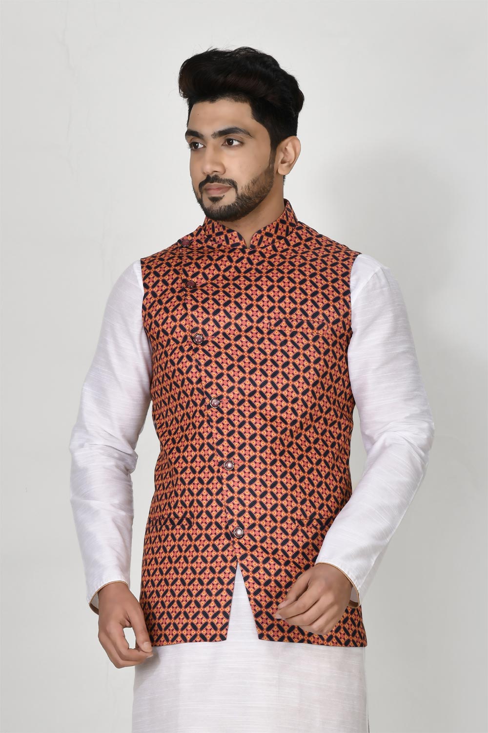 Multicolour Colour Art silk Fabric Digital Printed Jacket