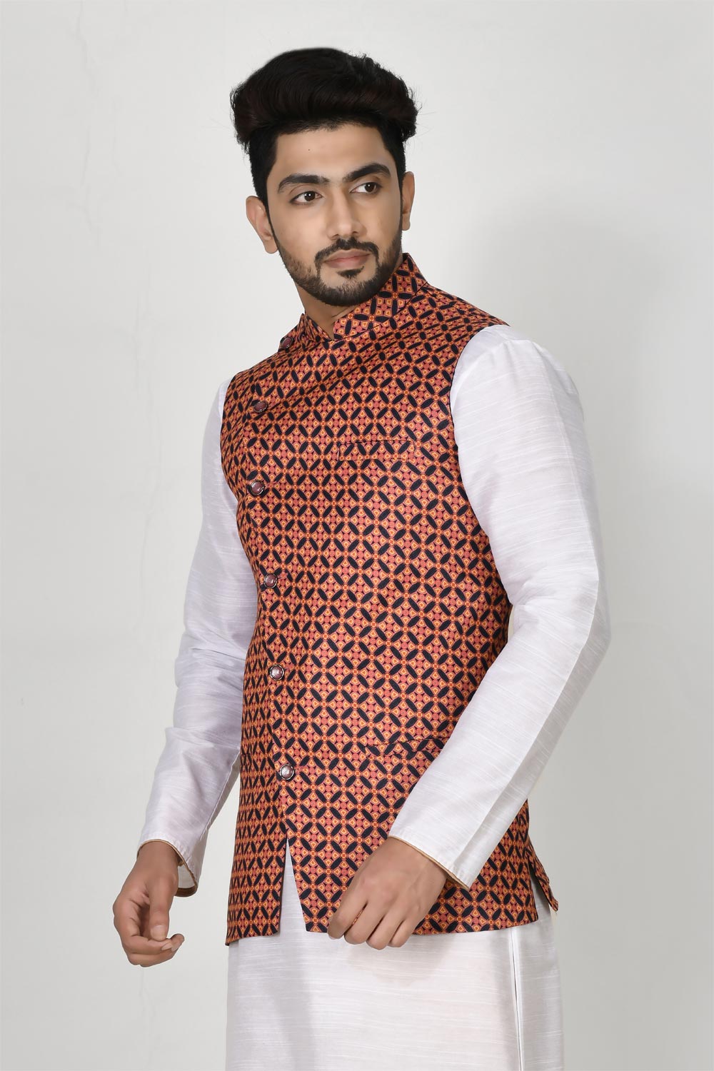 Multicolour Colour Art silk Fabric Digital Printed Jacket