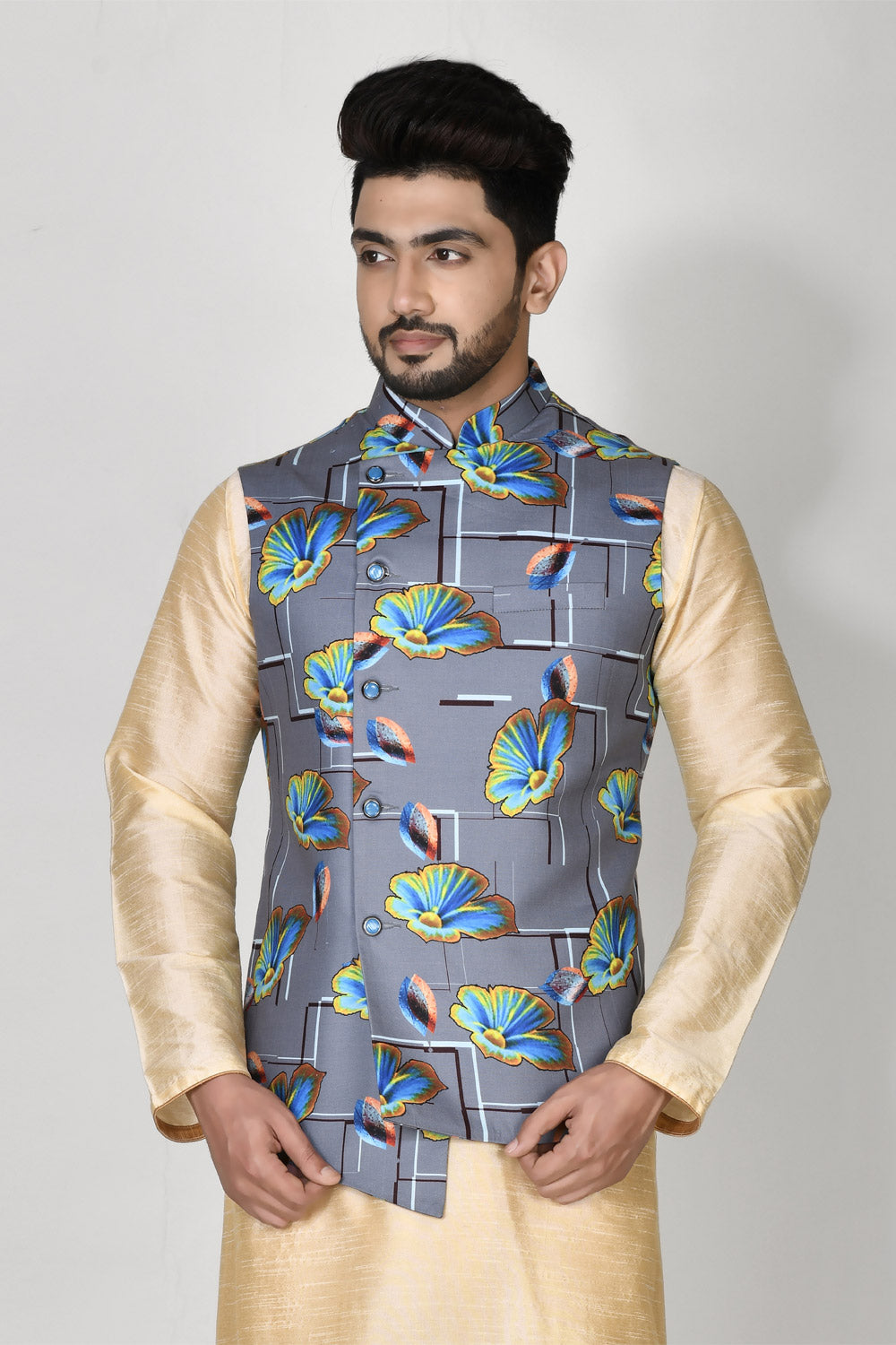Multicolour Colour Cotton Fabric Digital Printed Jacket