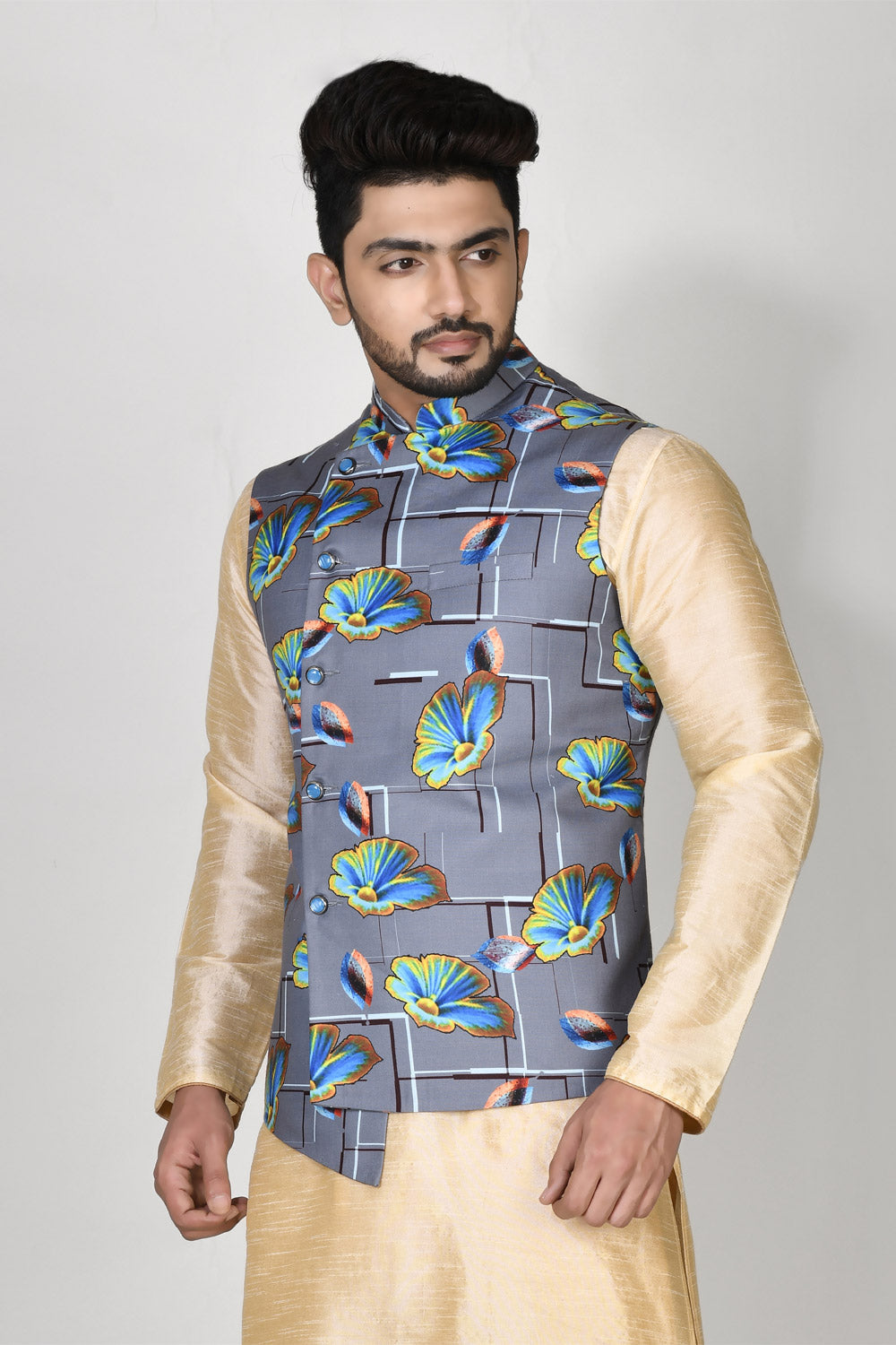 Multicolour Colour Cotton Fabric Digital Printed Jacket
