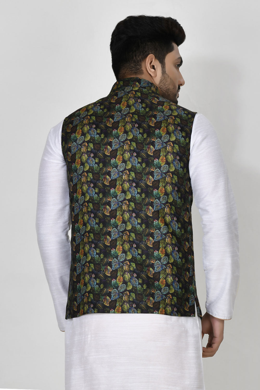 Multicolour Colour Art silk Fabric Digital Printed Jacket