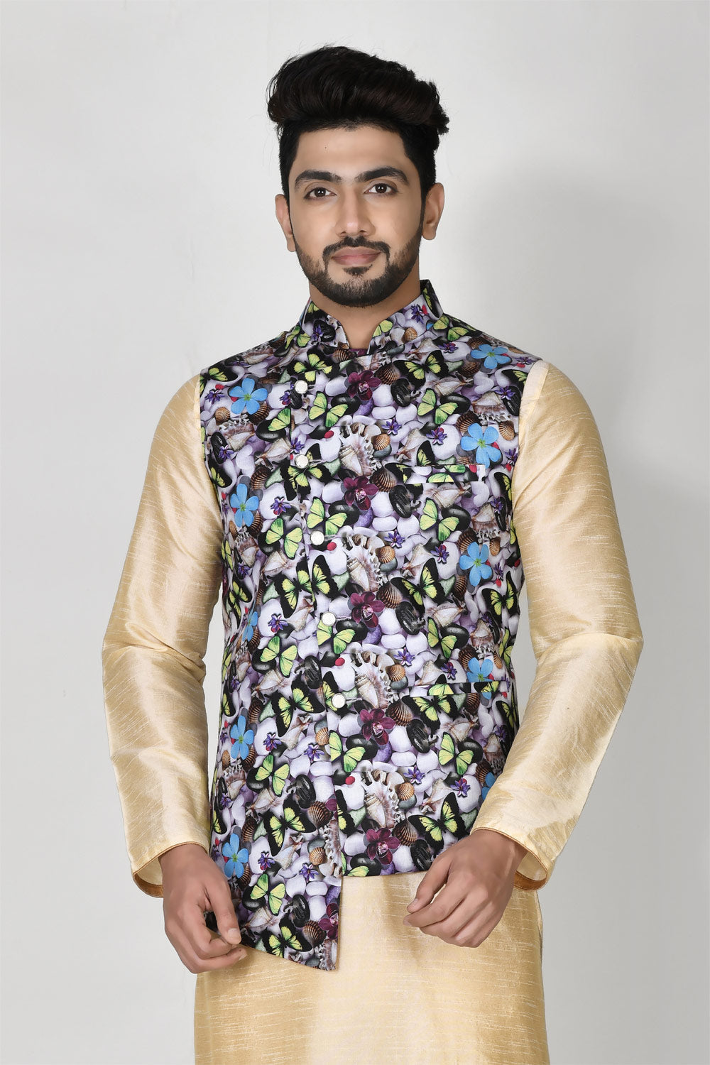 Multicolour Colour Cotton Fabric Digital Printed Jacket