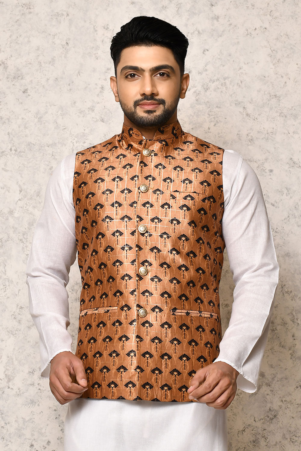 Multicolour Colour Art Silk Fabric With Digital Printed Nehru Jacket