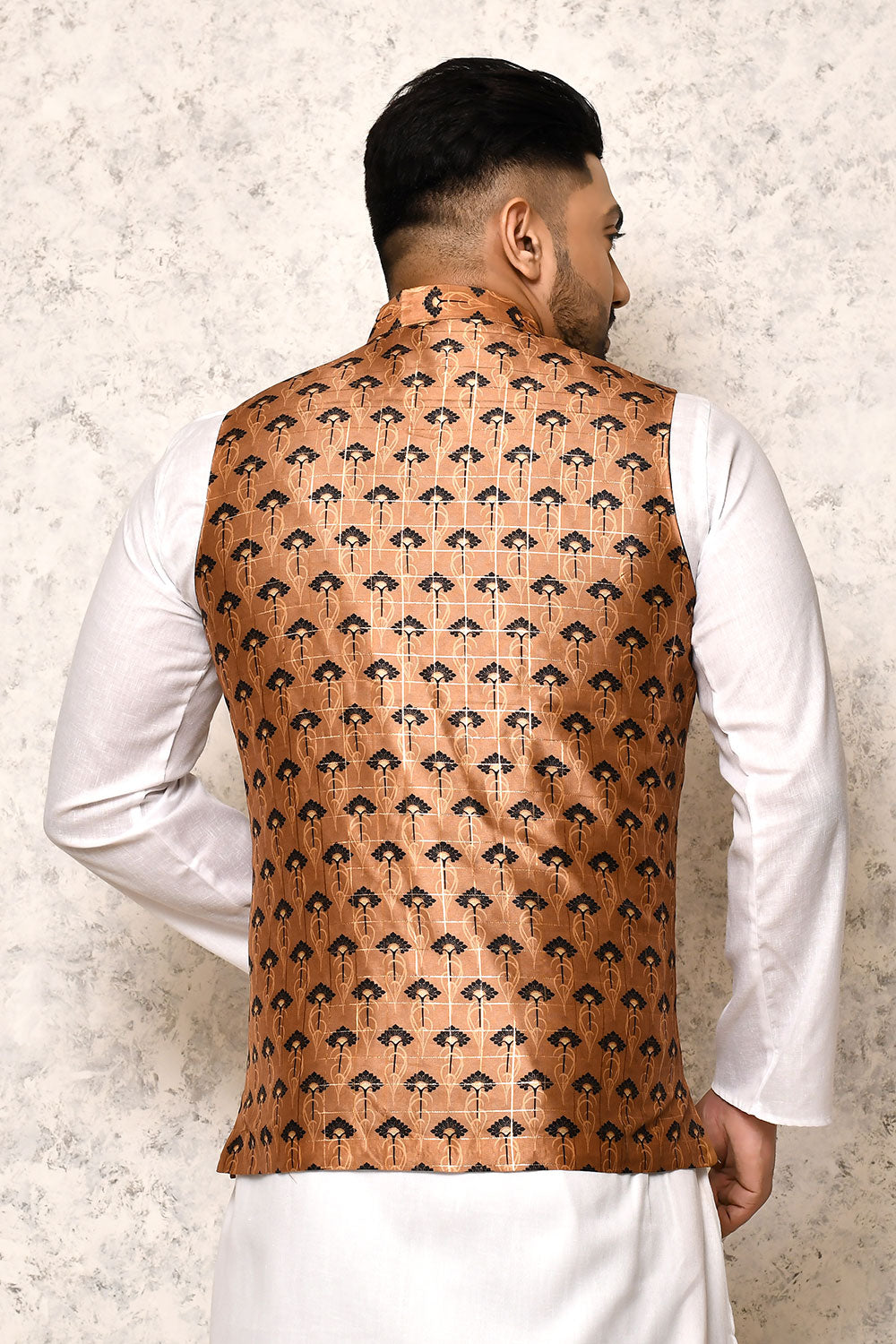 Multicolour Colour Art Silk Fabric With Digital Printed Nehru Jacket