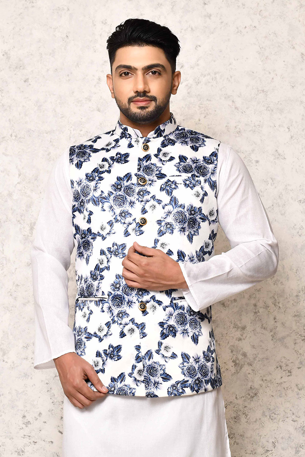 Multicolour Colour Art Silk Fabric With Digital Printed Nehru Jacket