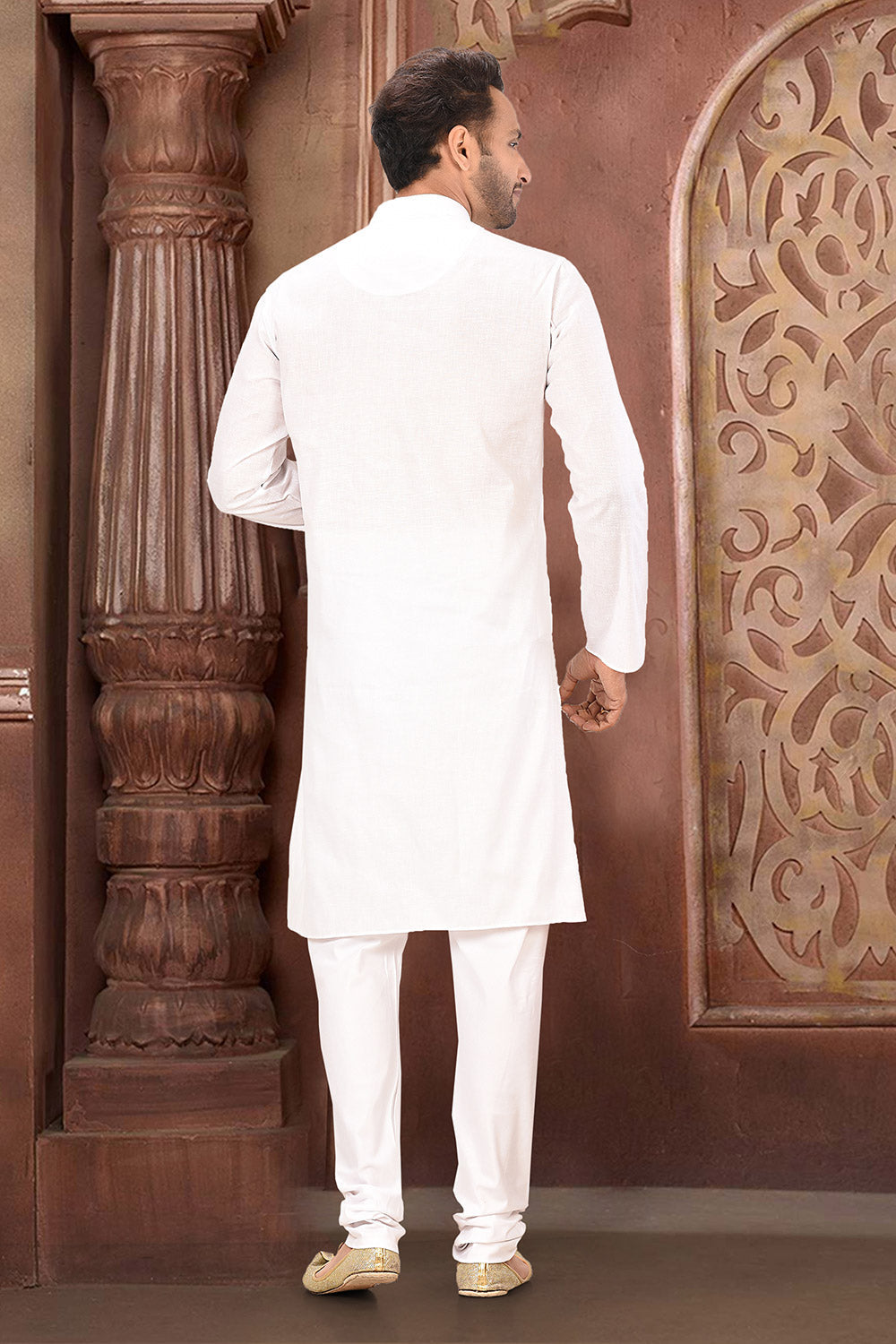 White Plain Kurta Pajama Crafted from the Finest Cotton Fabric