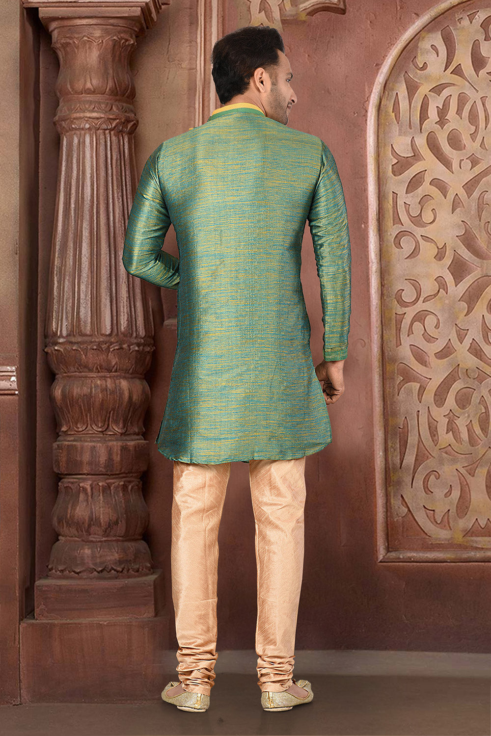 Multicolour Colour Silk Fabric With Thread Work Kurta Pajama