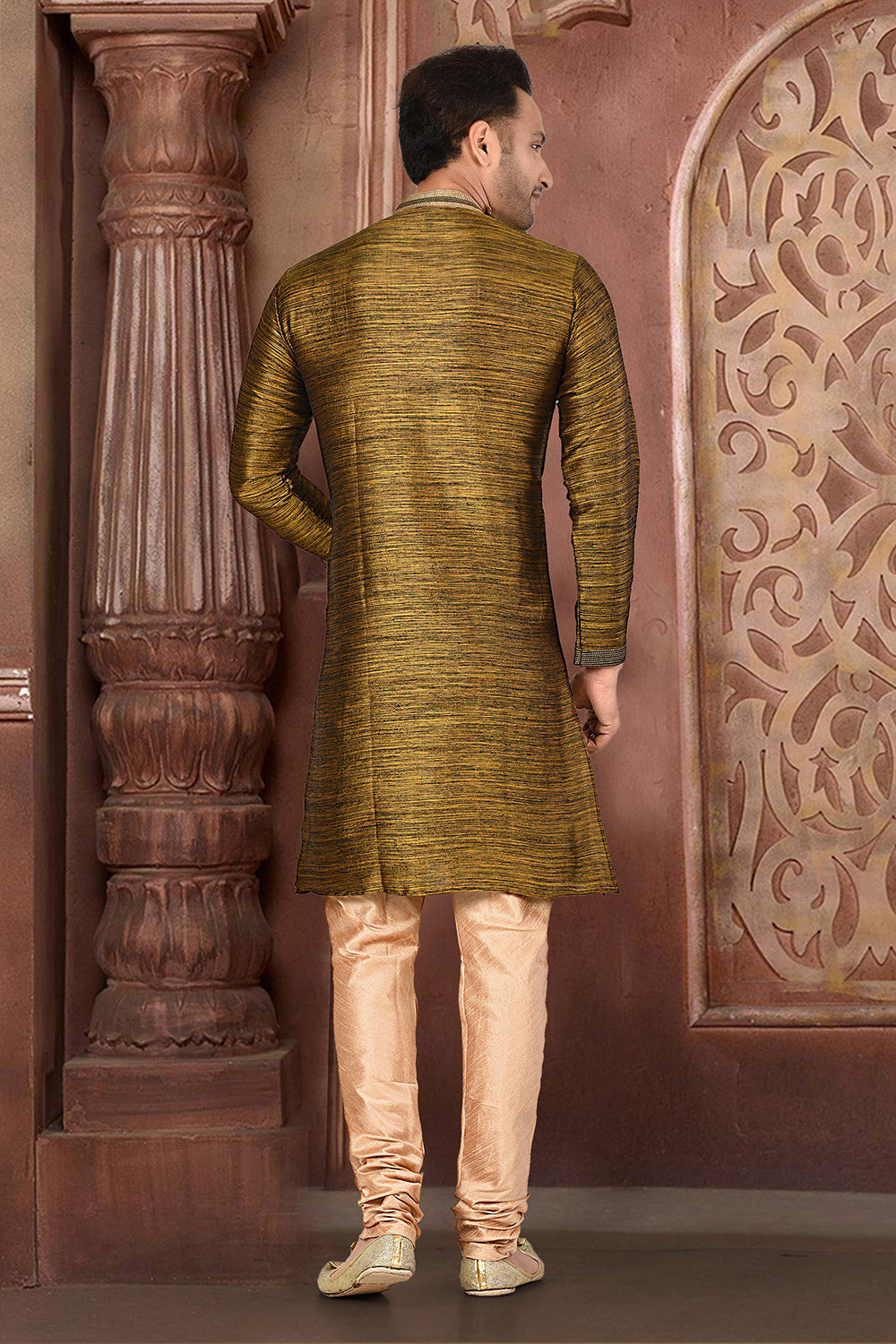 Multicolour Colour Silk Fabric With Thread Work Kurta Pajama