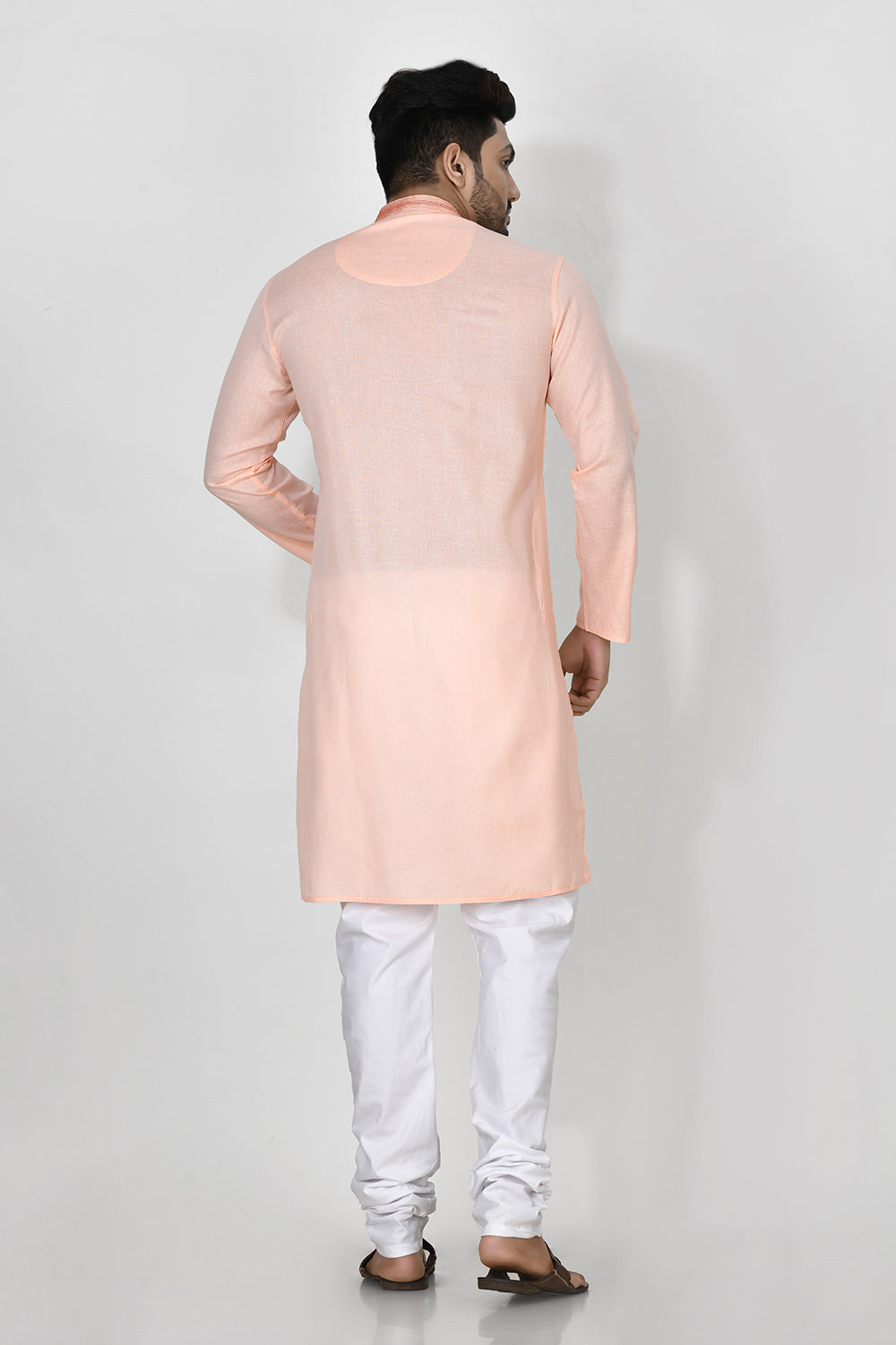 Baby Pink Colour Cotton Fabric Patch Work Kurta Pajama