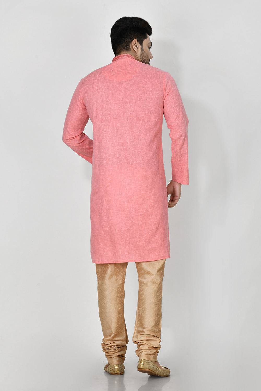 Pink Colour Cotton Fabric Patch Work Kurta Pajama