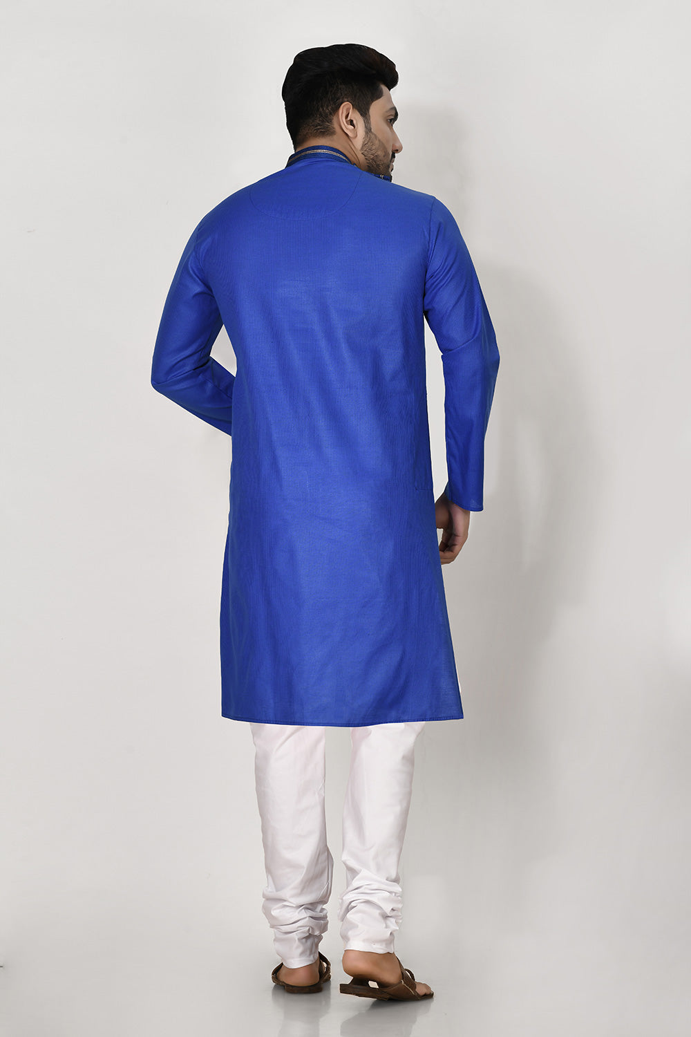 Royal Blue Colour Cotton Fabric Patch Work Kurta Pajama