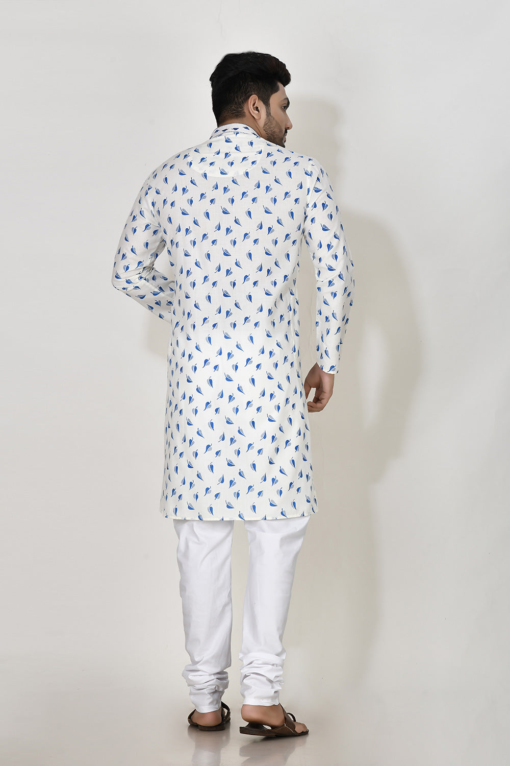 Blue Colour Cotton Fabric Printed Kurta Pajama