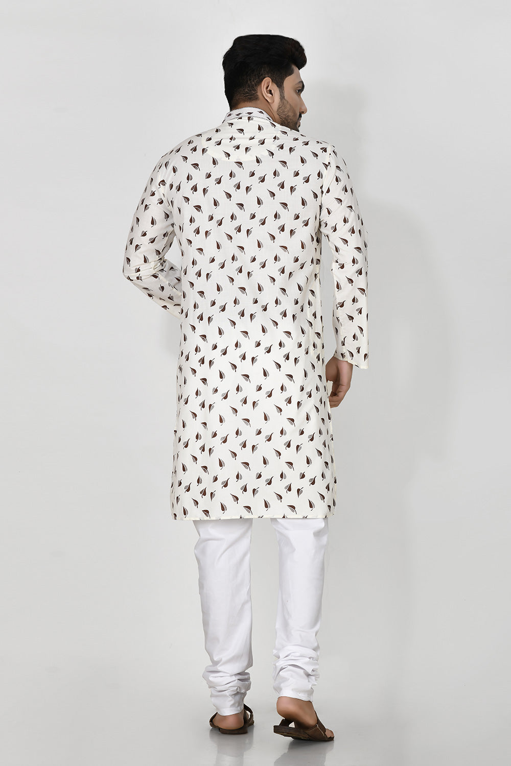 Brown Colour Cotton Fabric Printed Kurta Pajama