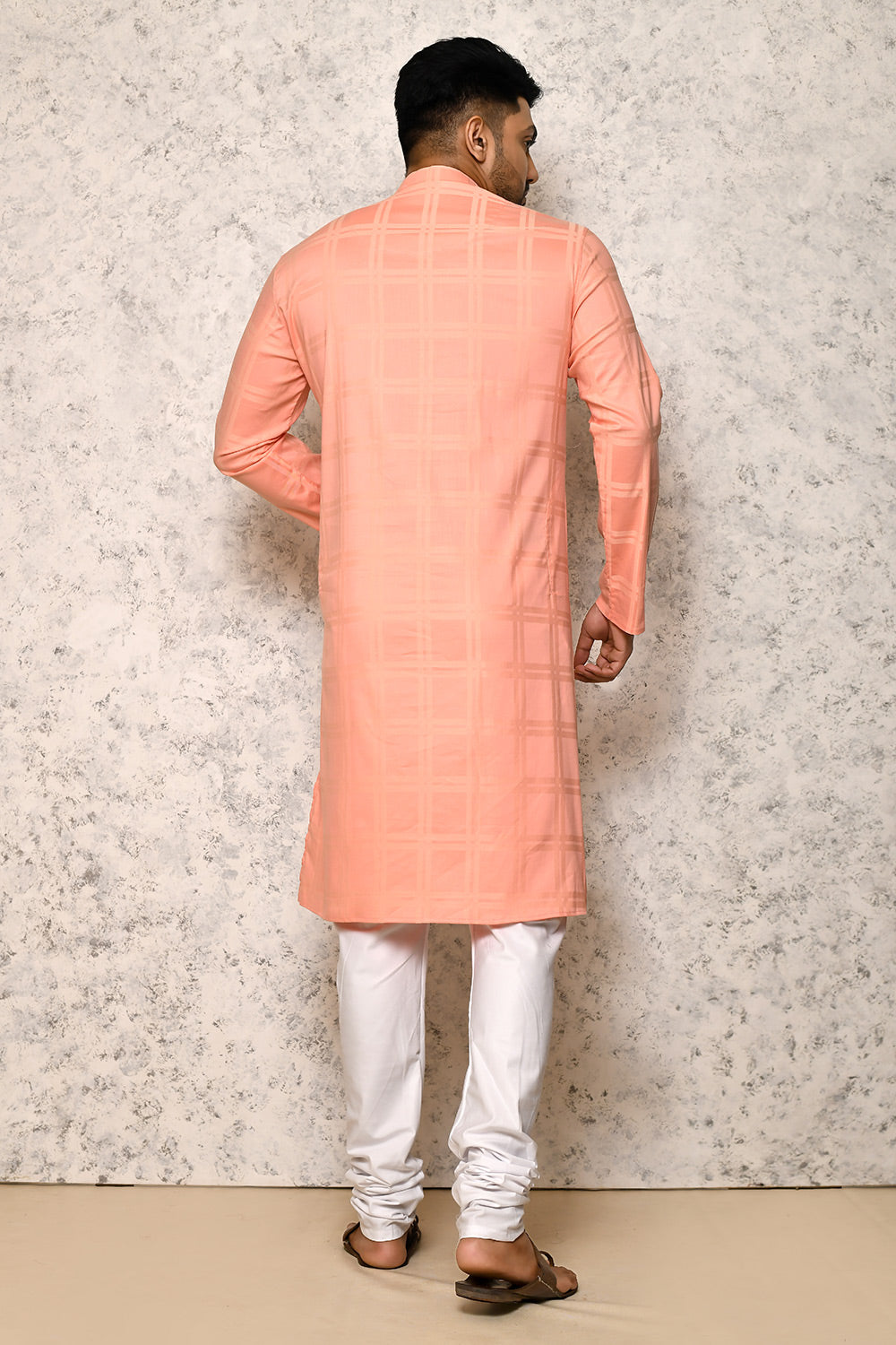 Rust Colour cotton Fabric Self Pattern Kurta Pajama