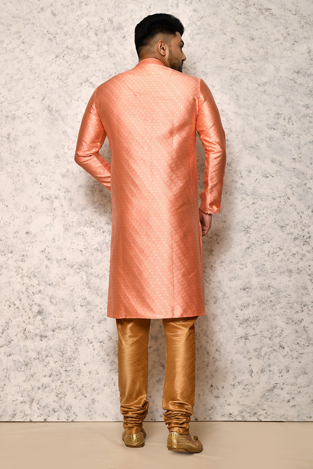 Pink Colour Art Silk Fabric Thread Work Kurta Pajama