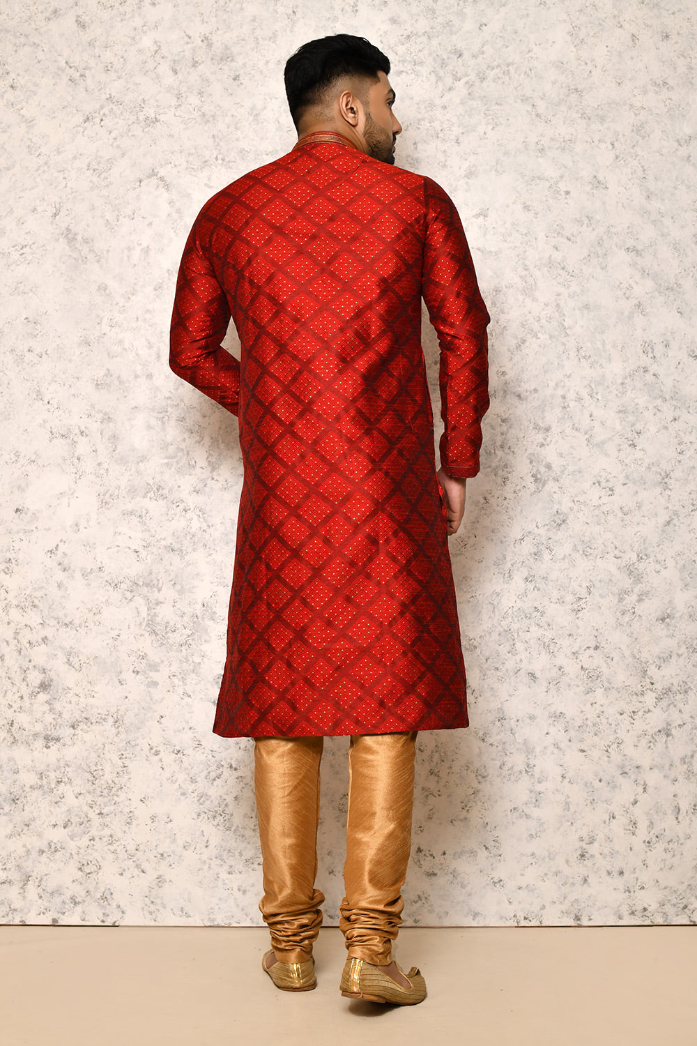 Maroon Colour Art Silk Fabric Thread Work Kurta Pajama