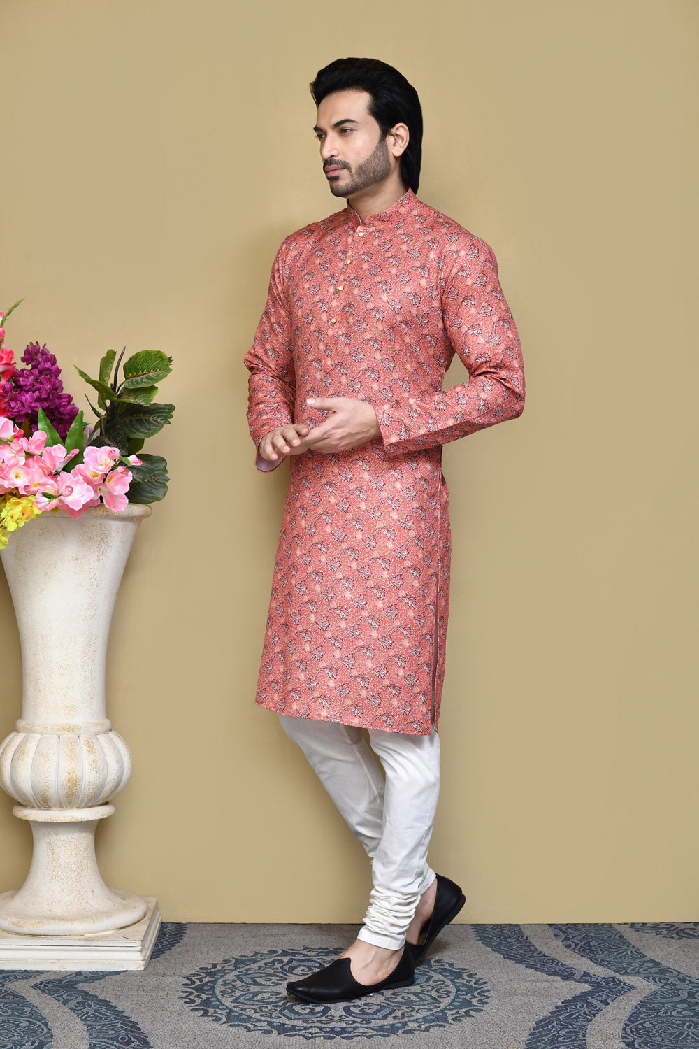 Multicolour Colour Cotton Fabric Printed Kurta Pajama