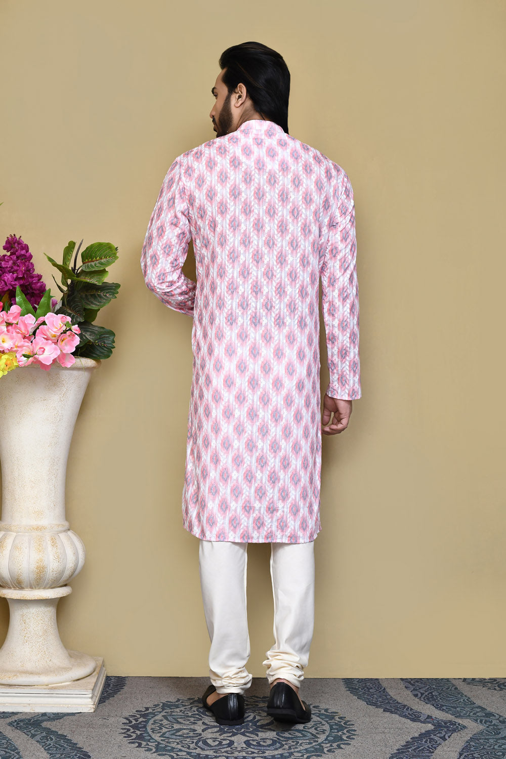 Pink Colour Cotton Fabric Printed Kurta Pajama
