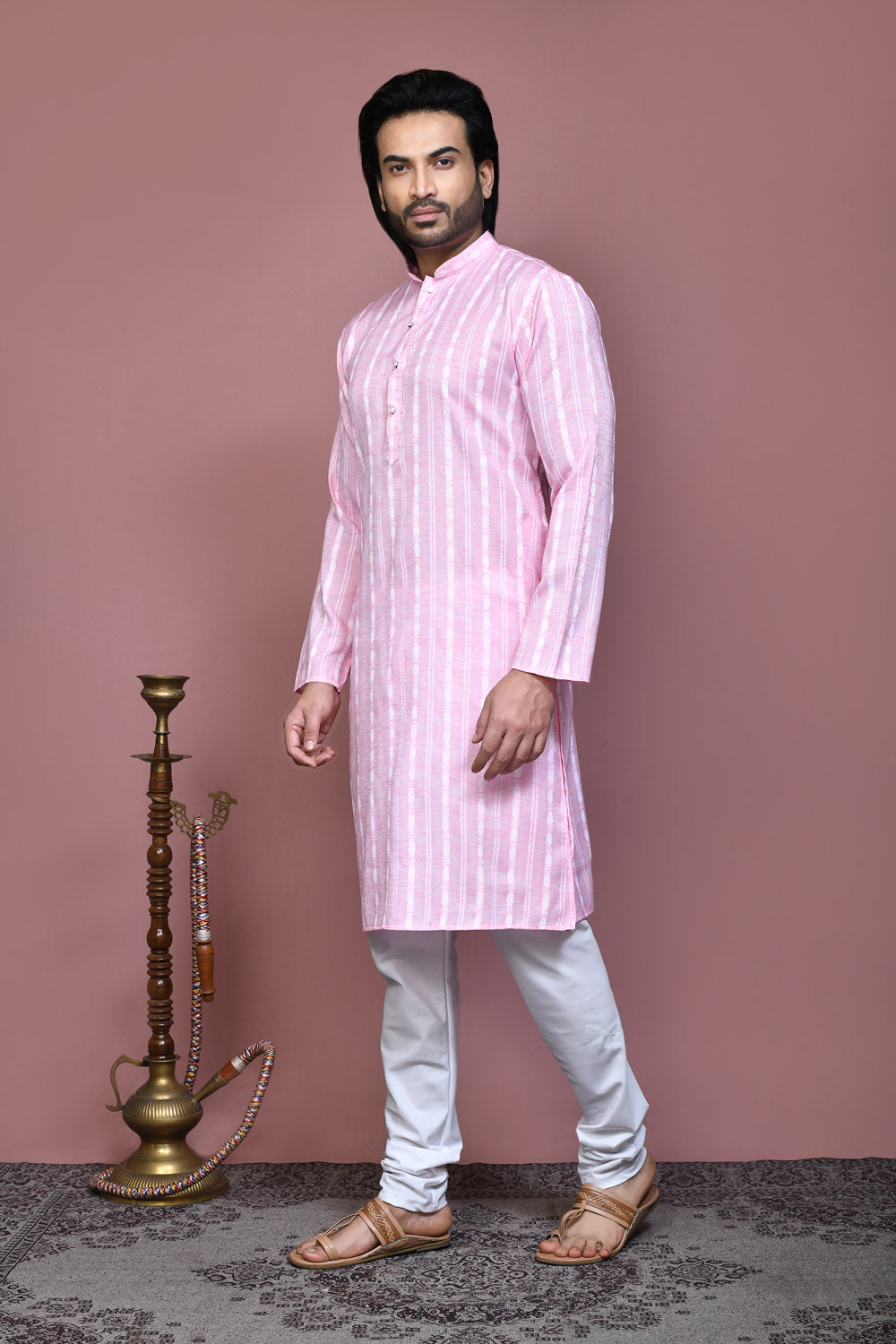 Pink Colour Cotton Fabric Printed Kurta Pajama