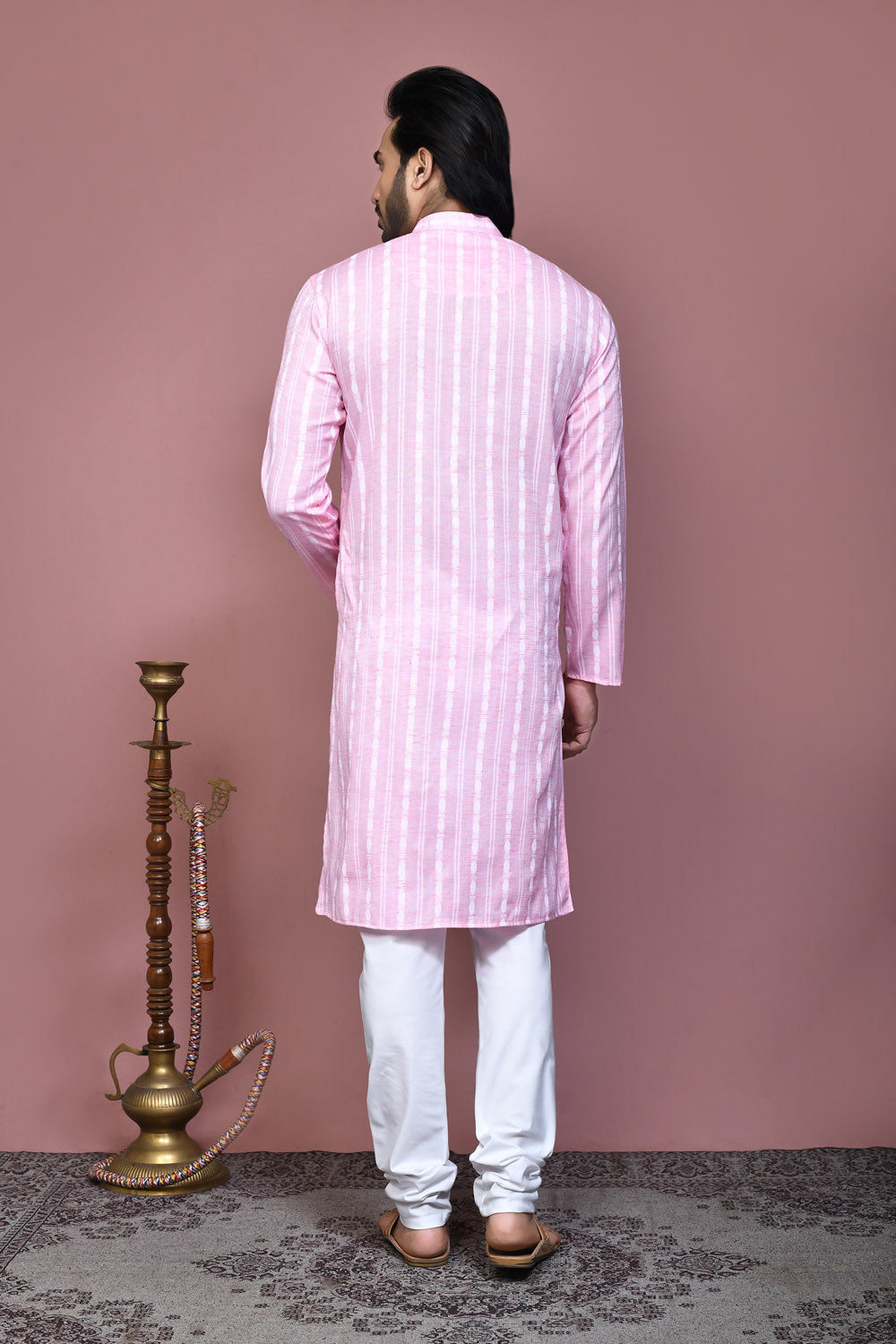 Pink Colour Cotton Fabric Printed Kurta Pajama