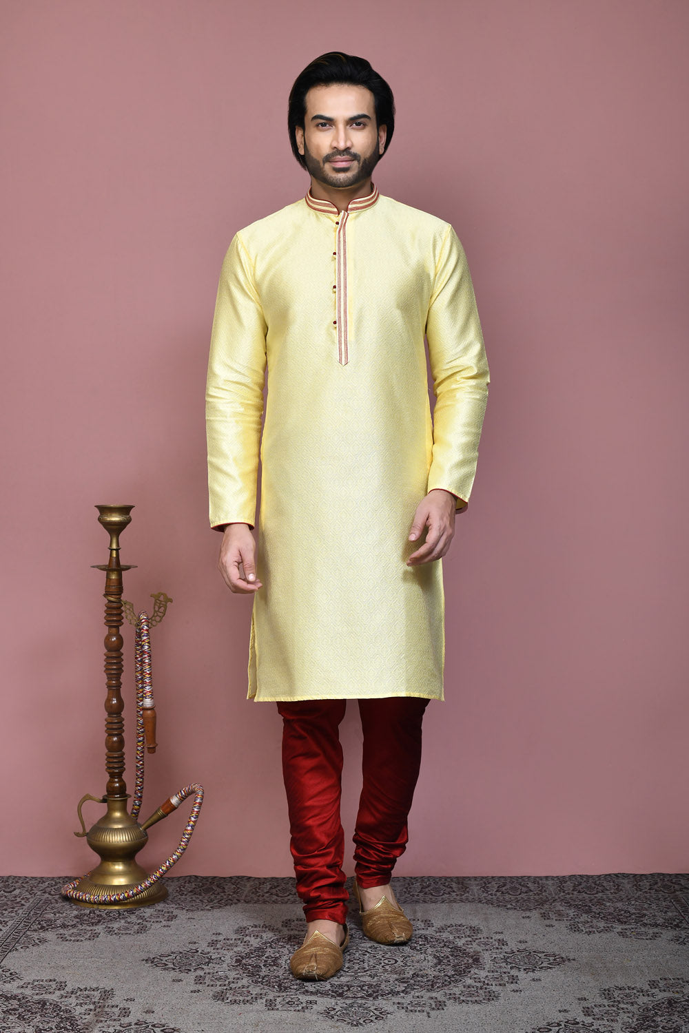 Blue Colour Art Silk Fabric Resham Woven Kurta Pajama