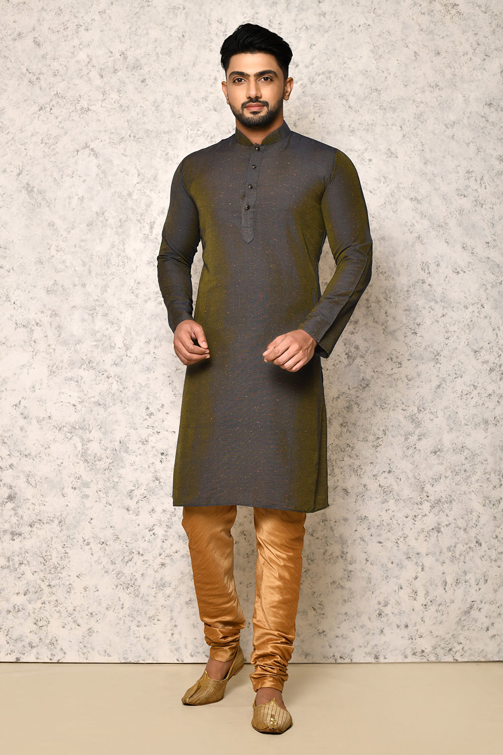 Grey Colour Jacquard Fabric With Pattern Work Jacket Set