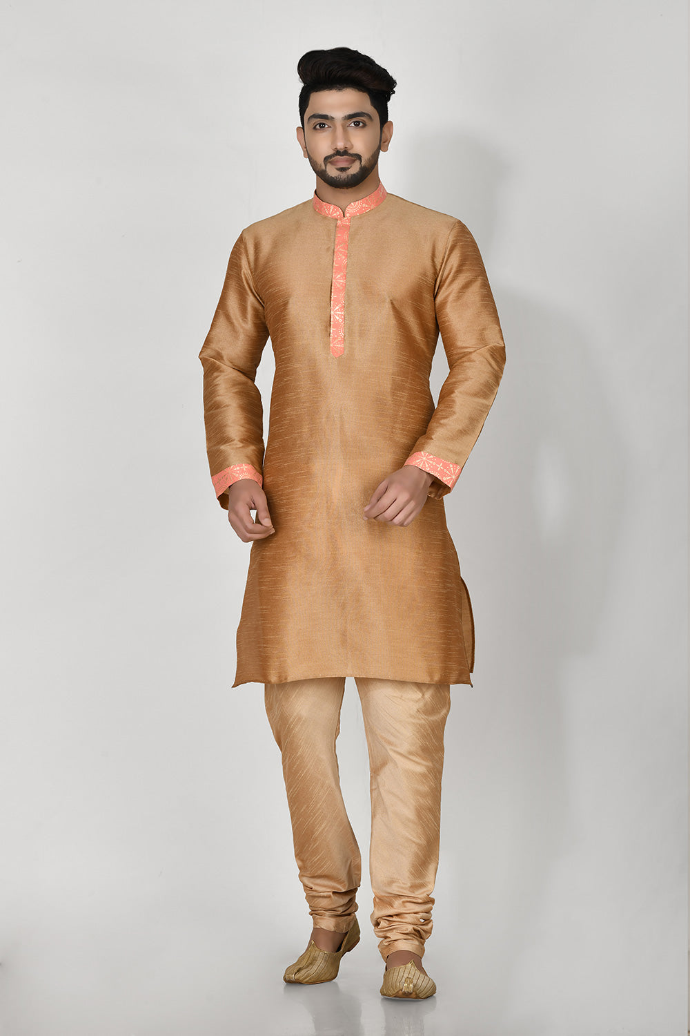 Pink Colour Jacquard Fabric Printed Kurta Pajama Jacket
