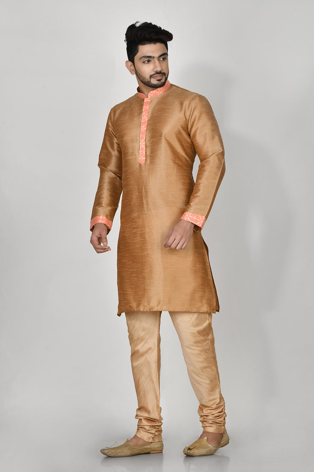 Pink Colour Jacquard Fabric Printed Kurta Pajama Jacket