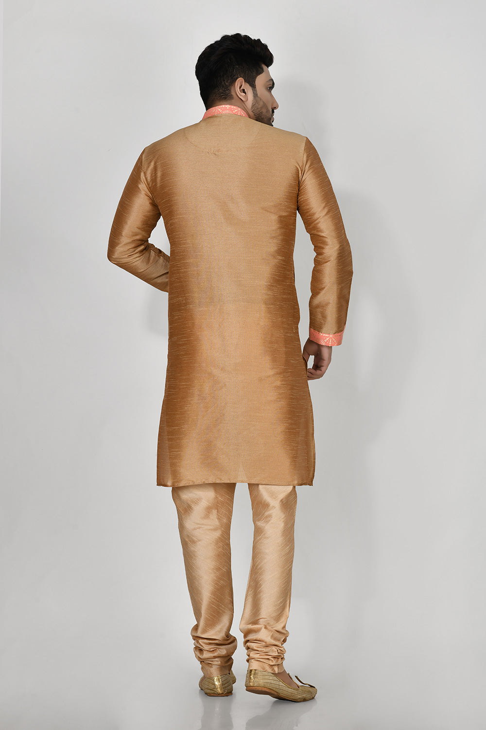 Pink Colour Jacquard Fabric Printed Kurta Pajama Jacket