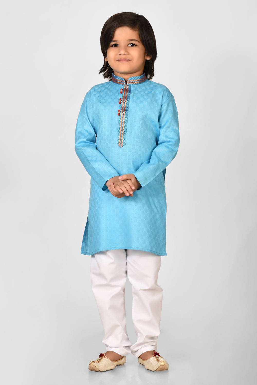 Boy Firoza Colourcotton Solid Regular Fit Kurta Set For Kids