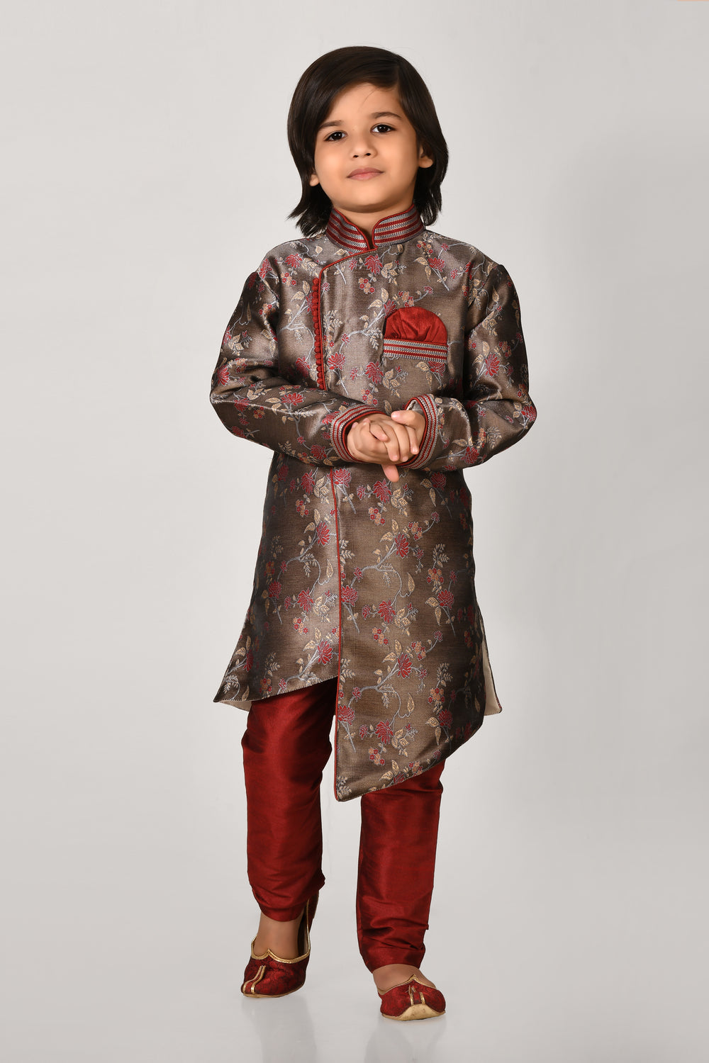 Boy Imp Jaquerd Kids Ethnic Indo Western Dress With Pyjama