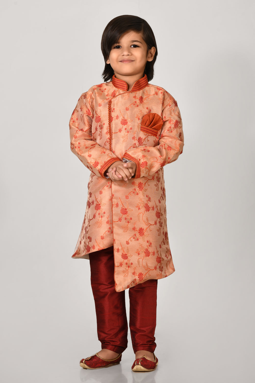 Boy Imp Jaquerd Kids Ethnic Indo Western Dress With Pyjama