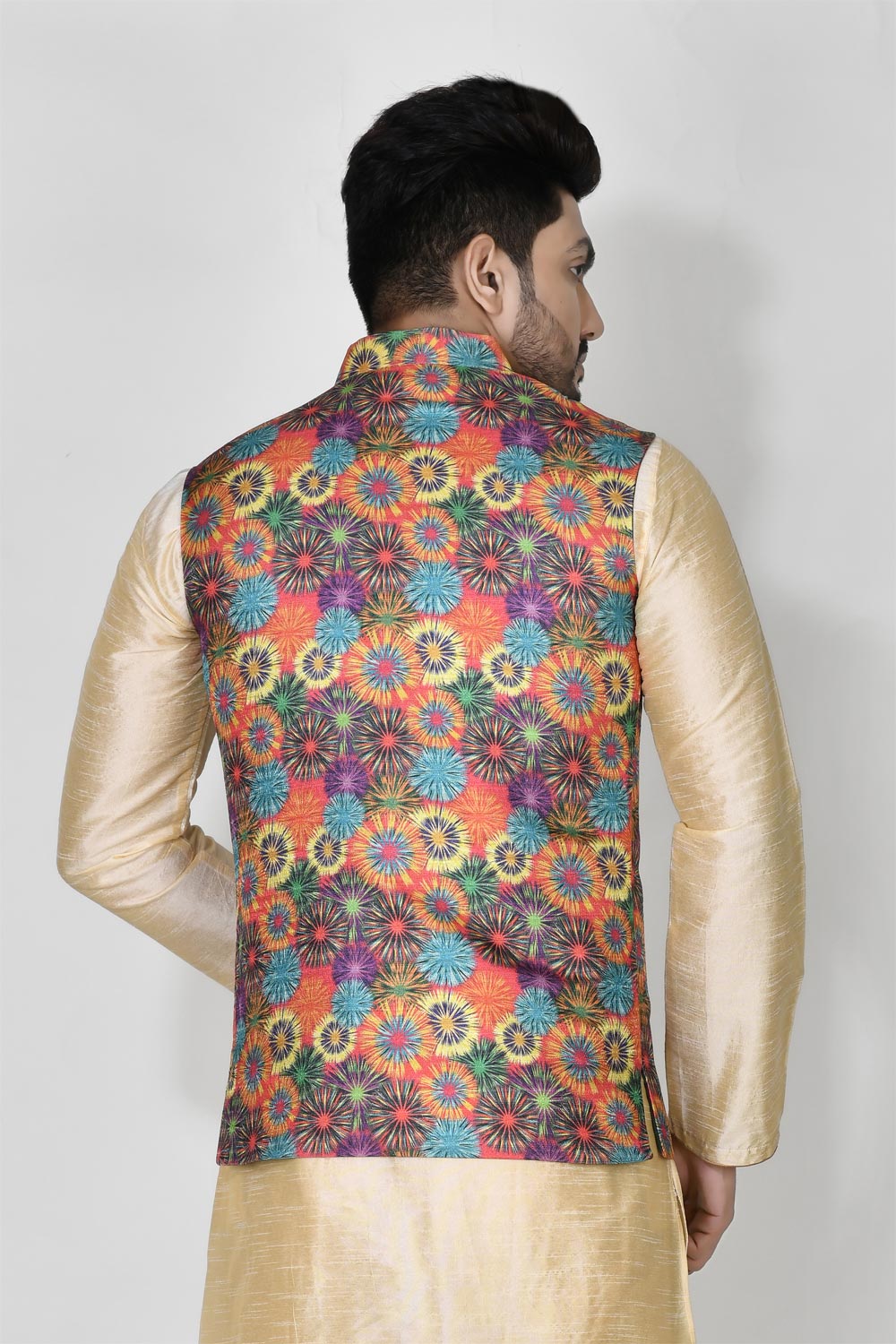 Multicolour Colour Silk Fabric Digital Printed Jacket