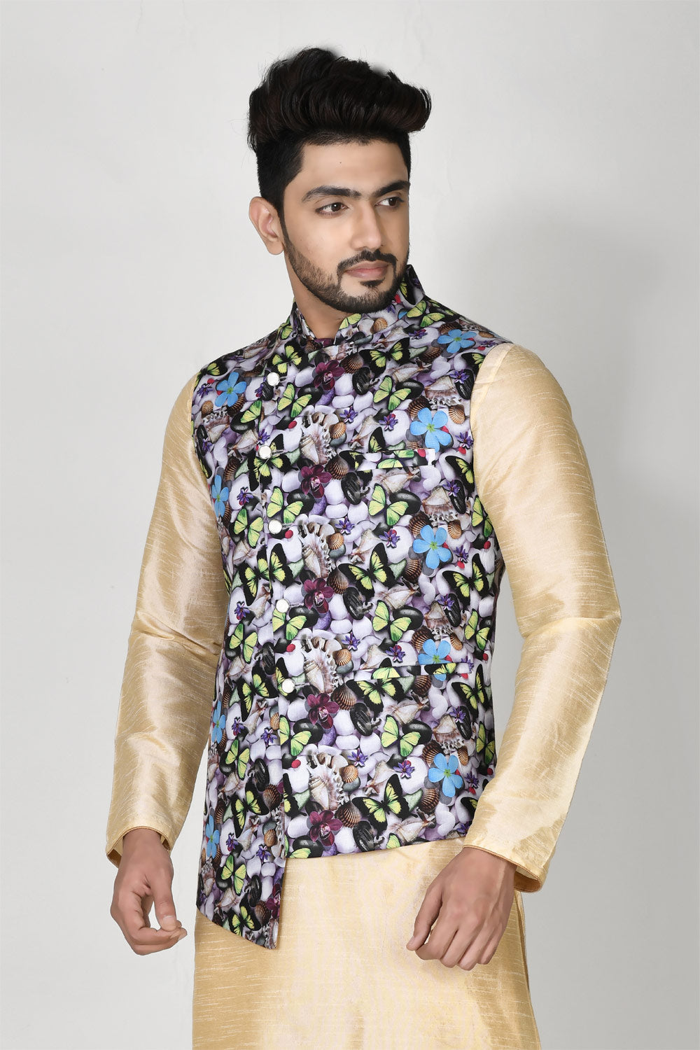 Multicolour Colour Cotton Fabric Digital Printed Jacket