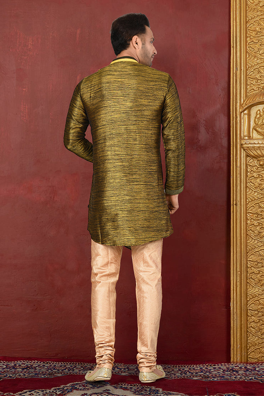 Multicolour Colour Silk Fabric With Thread Work Kurta Pajama