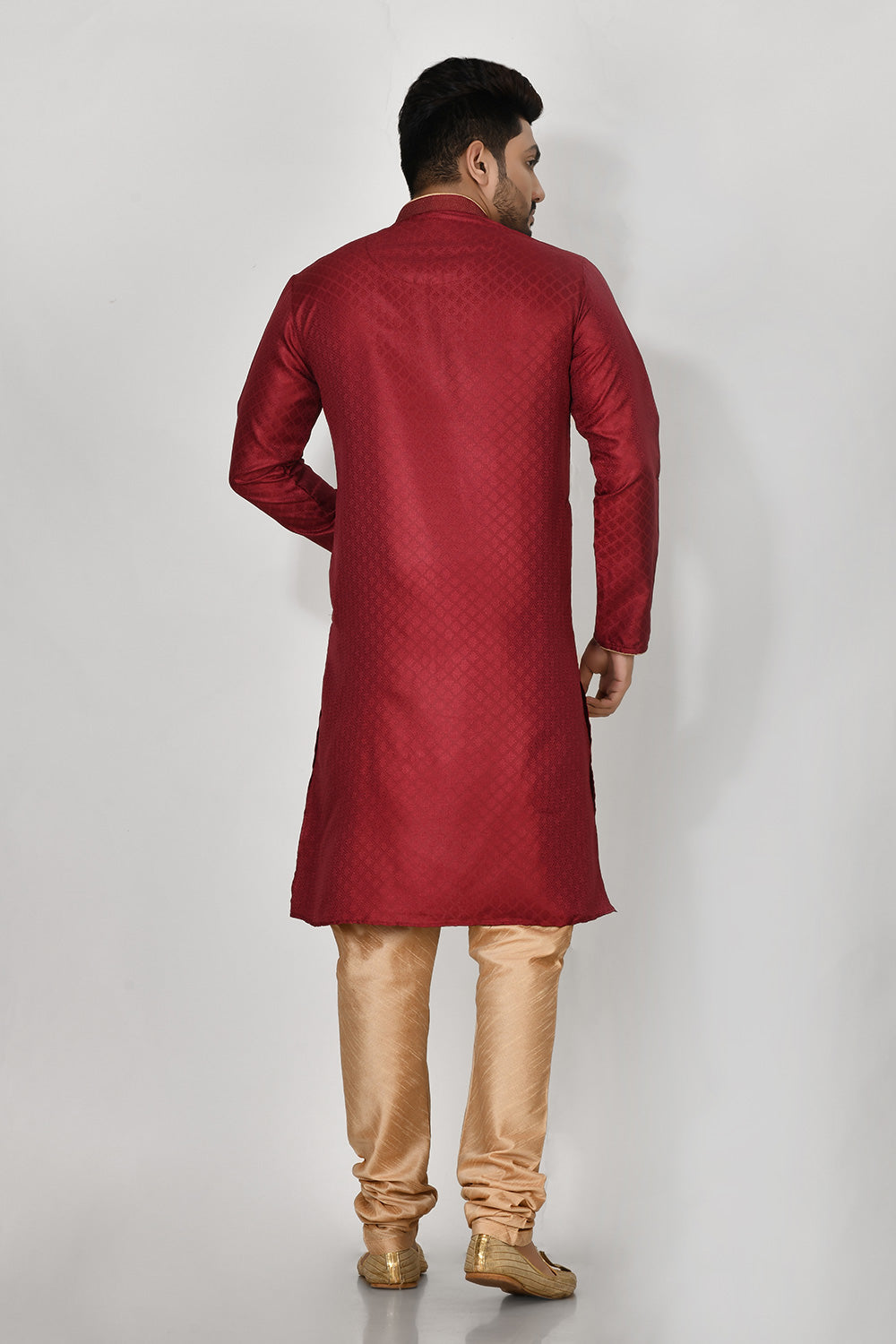 Maroon Colour Art Silk Fabric Resham Embroidery Kurta Pajama