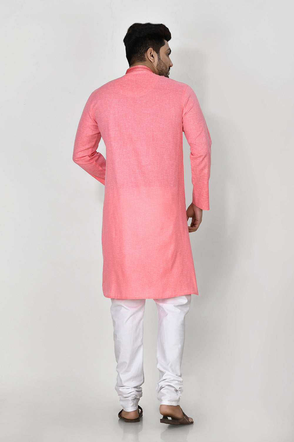 Pink Colour Cotton Fabric Patch Work Kurta Pajama