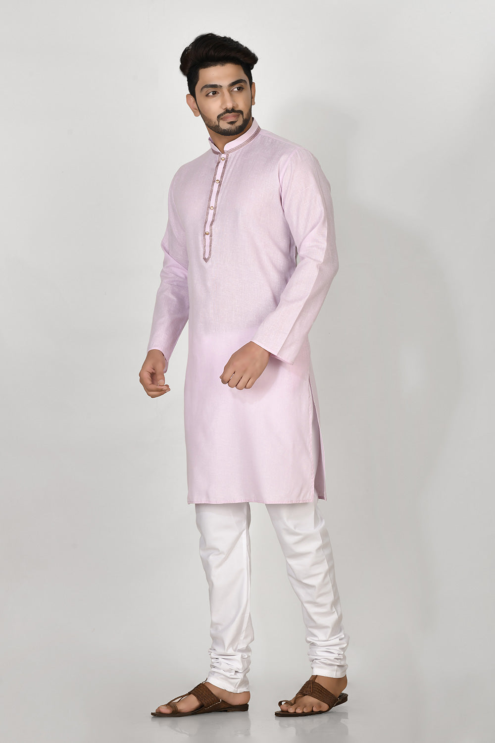 Purple Colour Cotton Fabric Patch Work Kurta Pajama