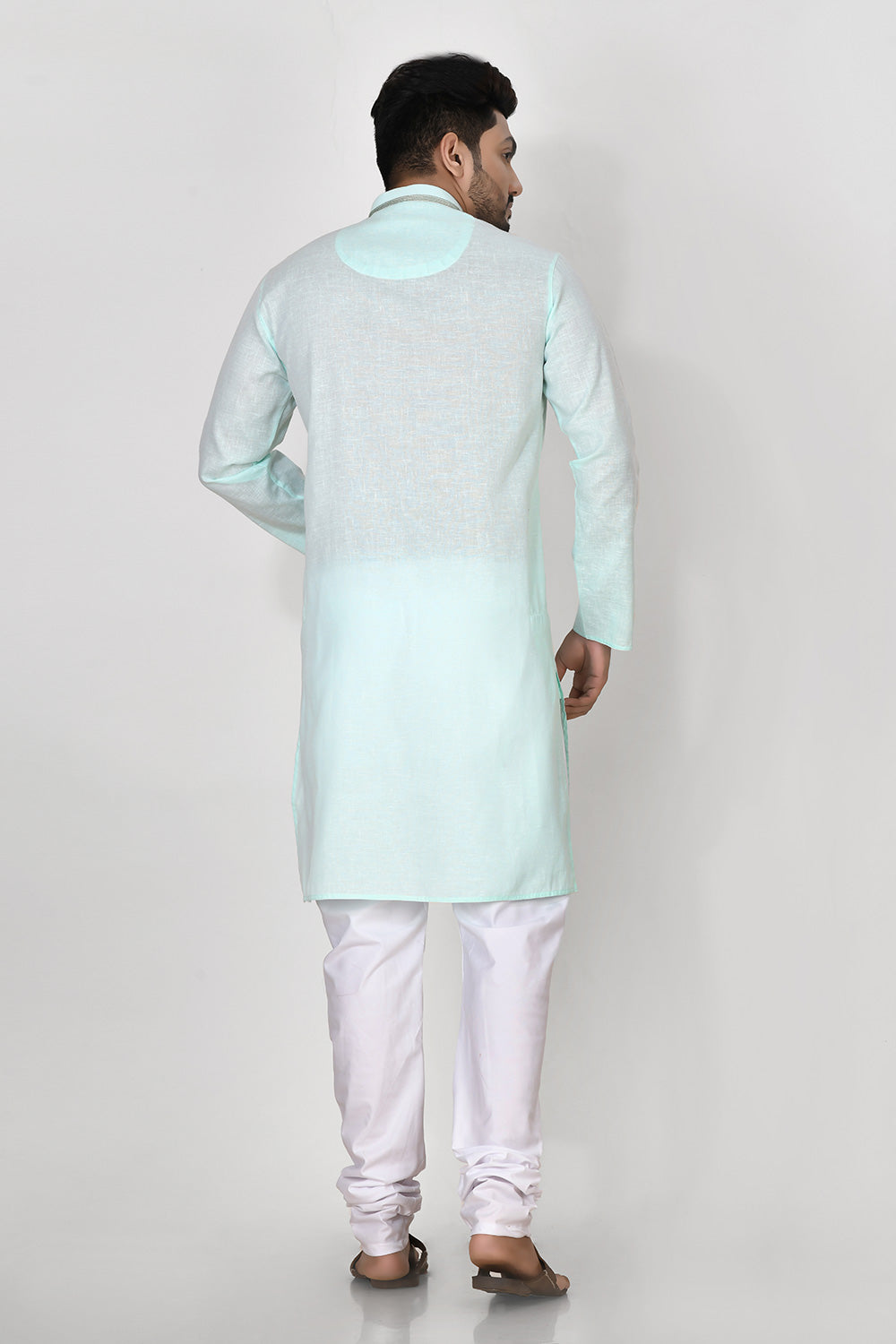 Sea Green Colour Cotton Fabric Patch Work Kurta Pajama