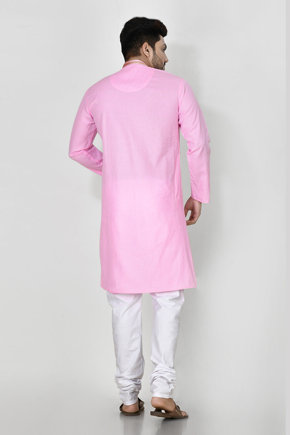 Pink Colour Cotton Fabric Patch Work Kurta Pajama