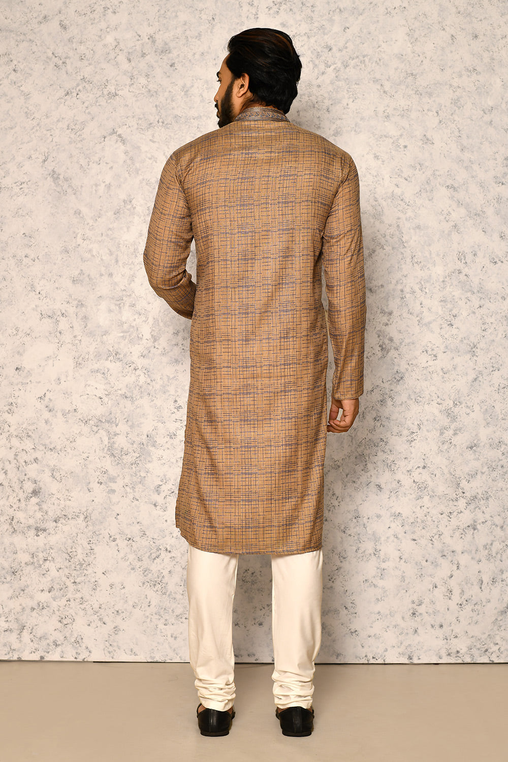 Rust Colour cotton Fabric Thread Work Kurta Pajama