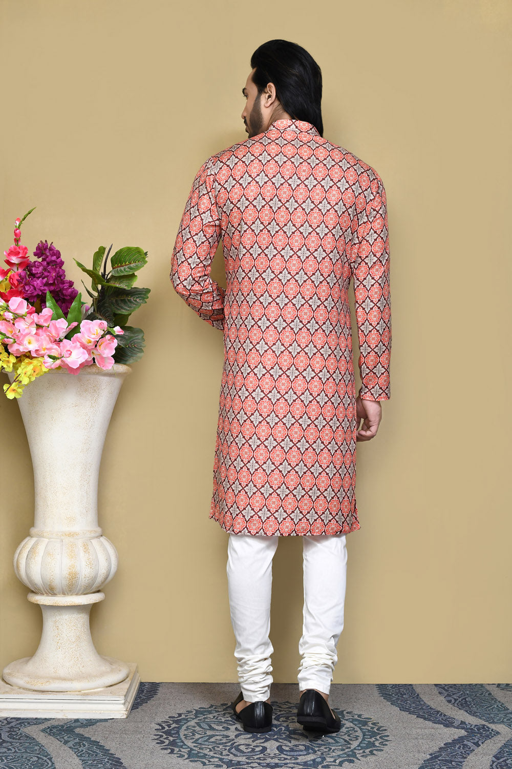 Multicolour Colour Cotton Fabric Printed Kurta Pajama