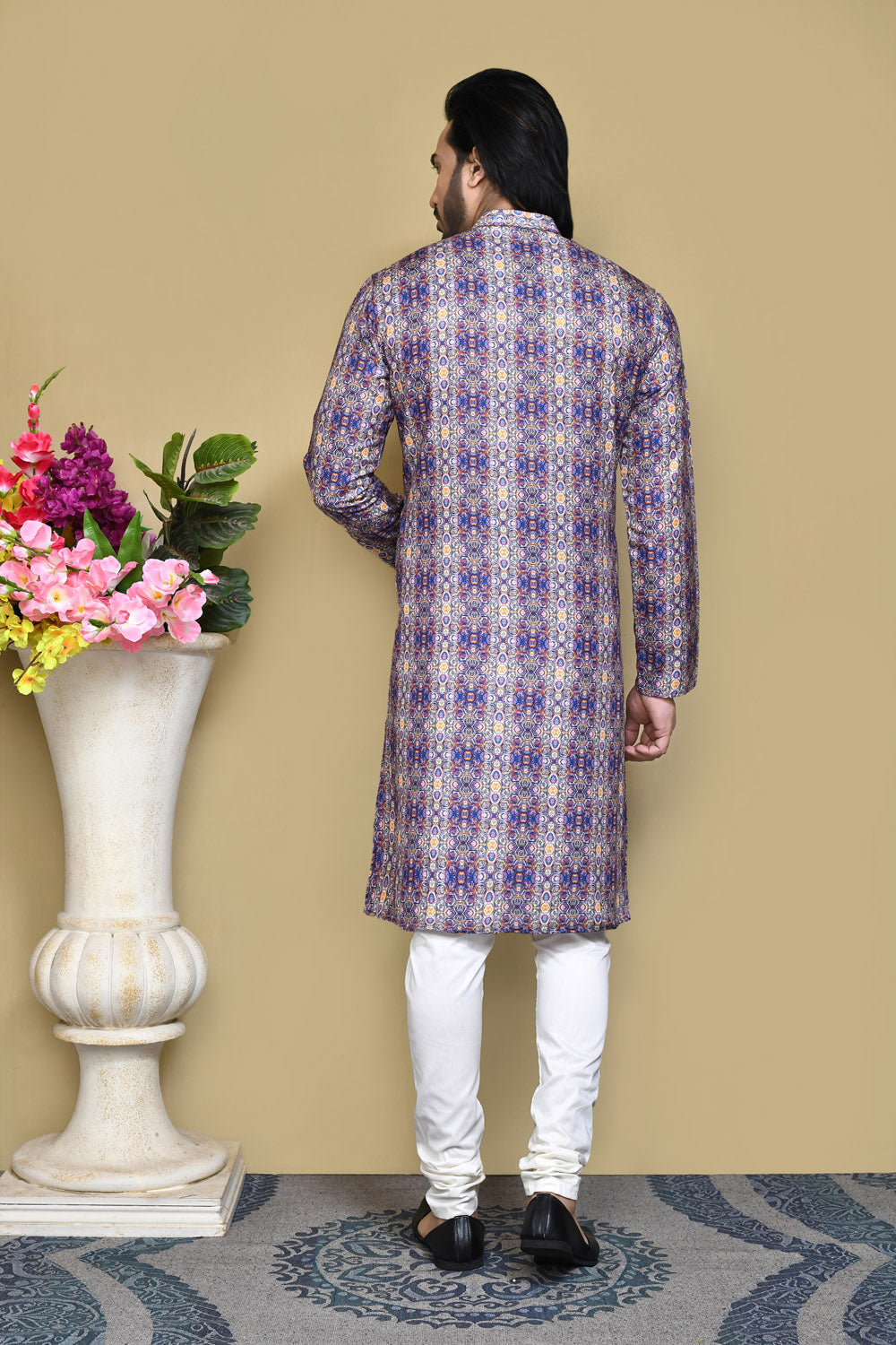 Multicolour Colour Cotton Fabric Printed Kurta Pajama