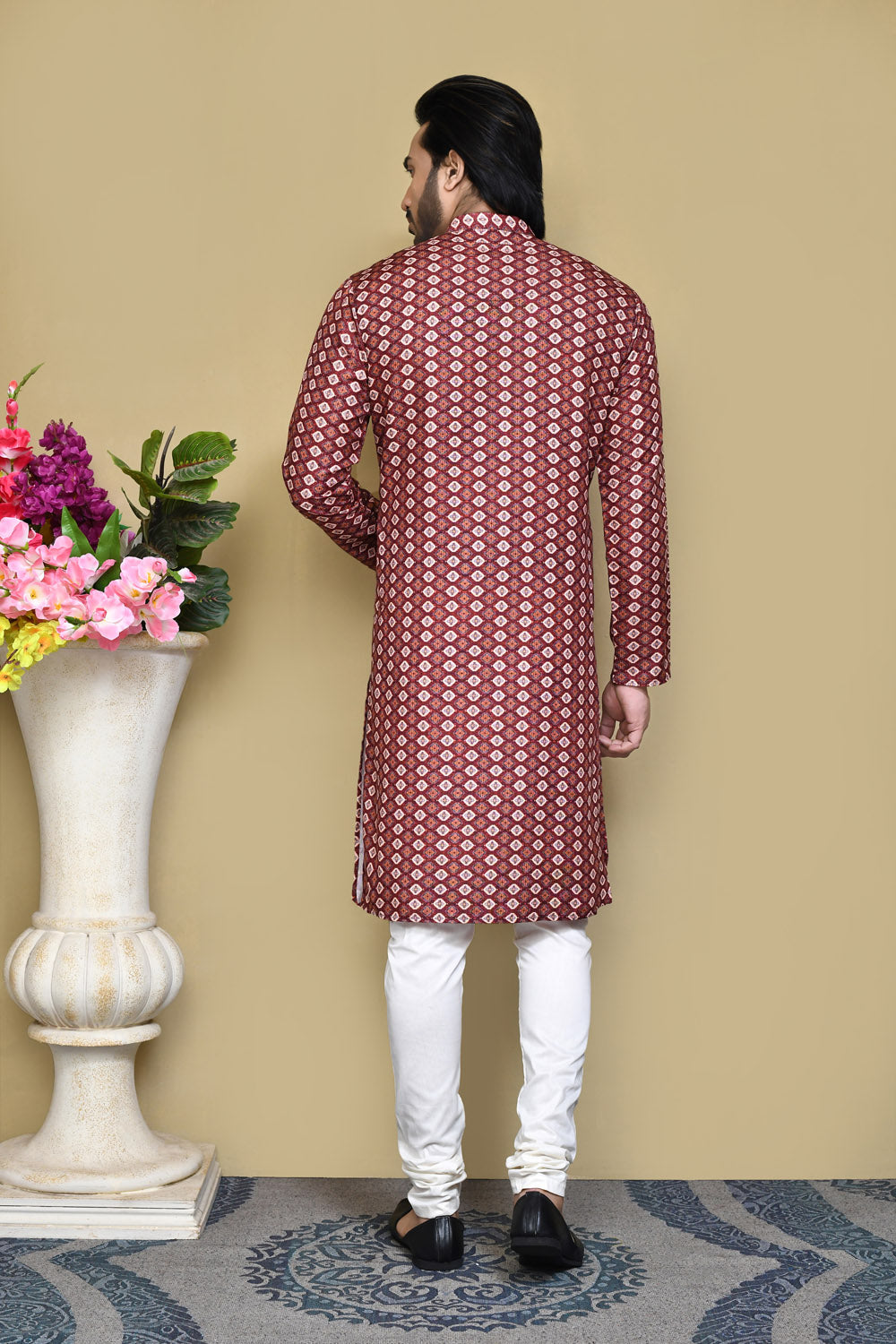 Multicolour Colour Cotton Fabric Printed Kurta Pajama