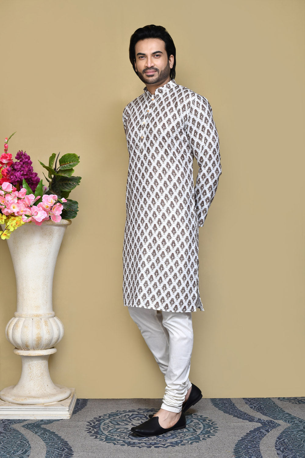 Multicolour Colour Cotton Fabric Printed Kurta Pajama