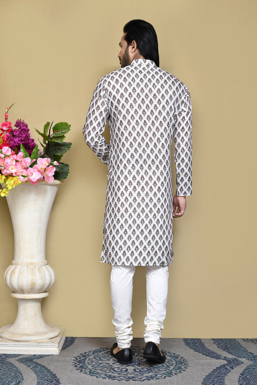 Multicolour Colour Cotton Fabric Printed Kurta Pajama